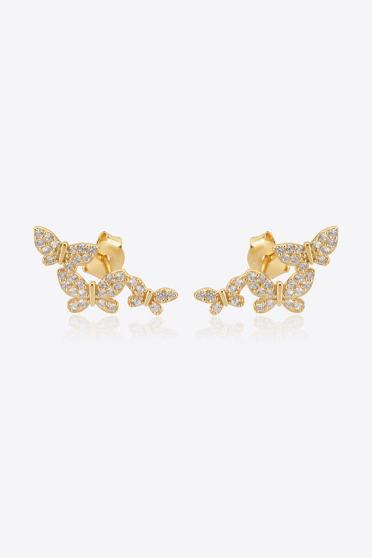 Zircon Butterfly 925 Sterling Silver Earrings